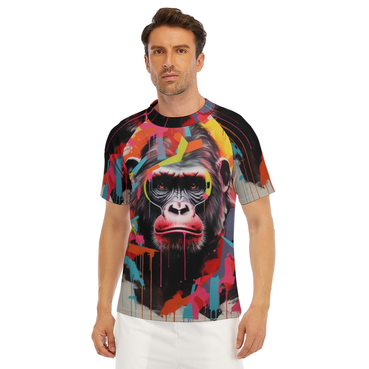 SHORT SLEEVE GORILLA GRAFFITI RASH GAURD(LOOSE FIT)