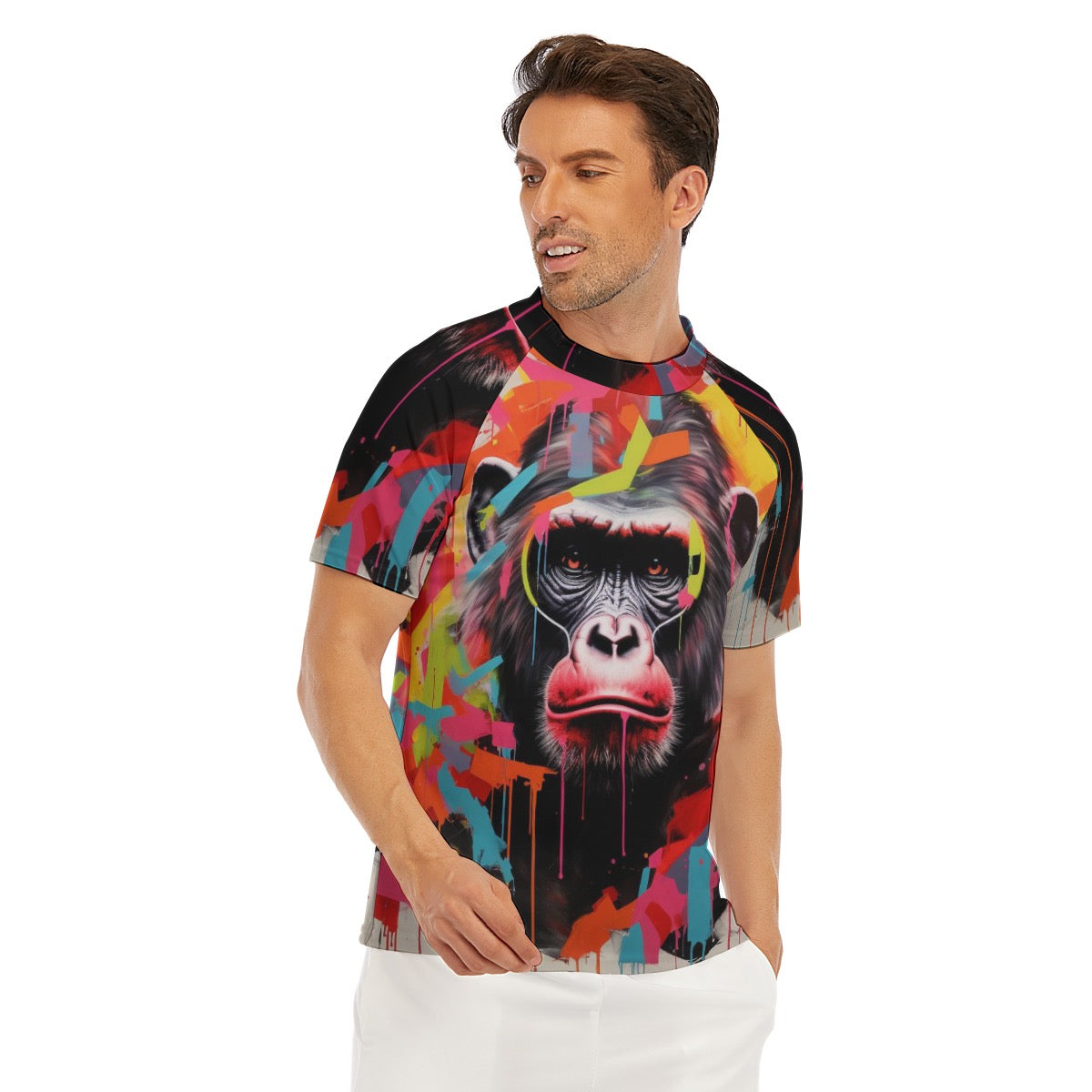 SHORT SLEEVE GORILLA GRAFFITI RASH GAURD(LOOSE FIT)