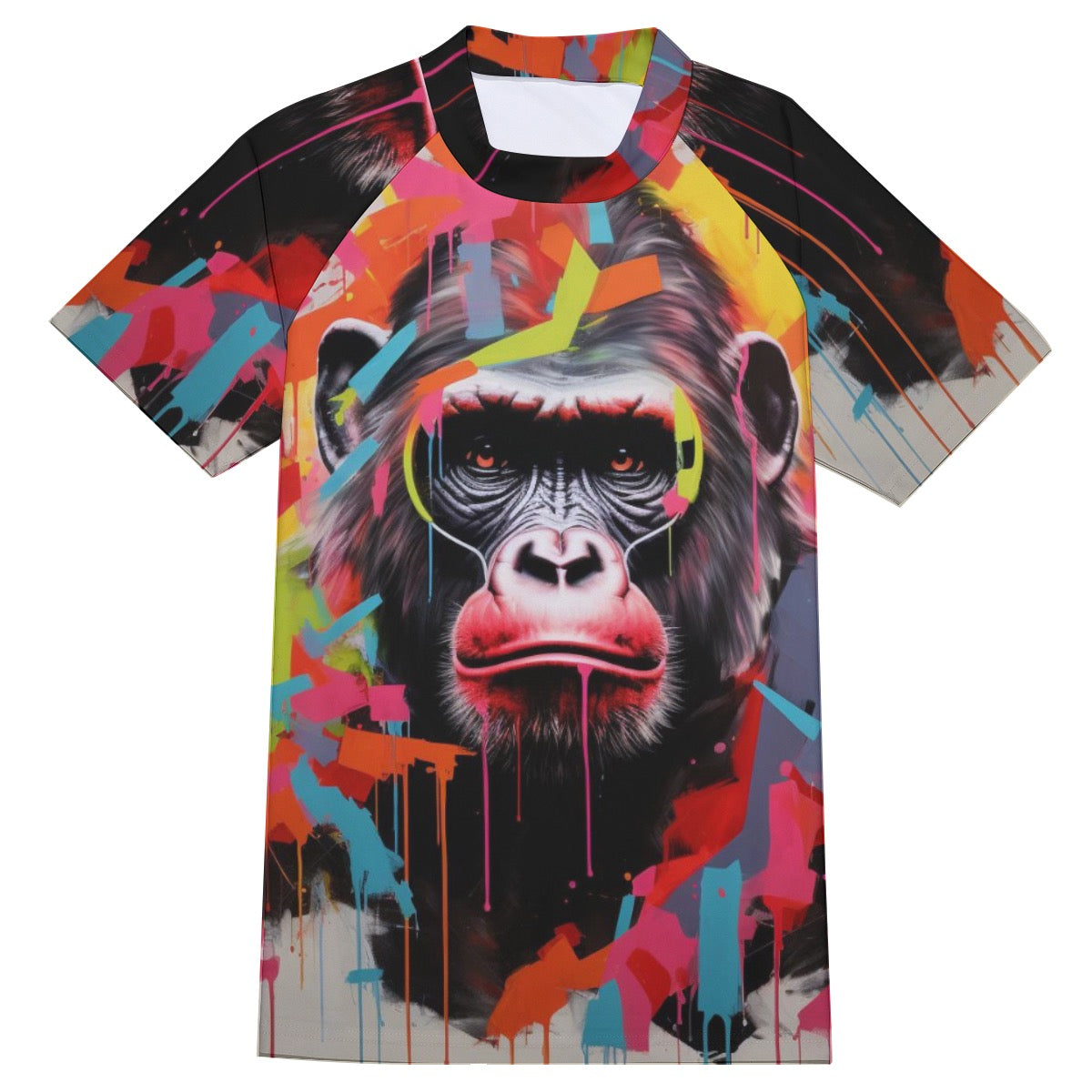 SHORT SLEEVE GORILLA GRAFFITI RASH GAURD(LOOSE FIT)