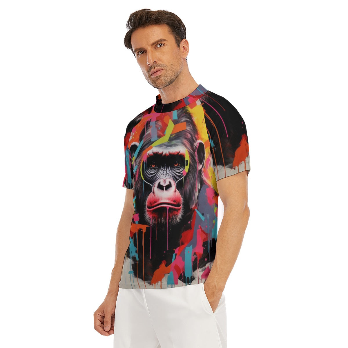 SHORT SLEEVE GORILLA GRAFFITI RASH GAURD(LOOSE FIT)