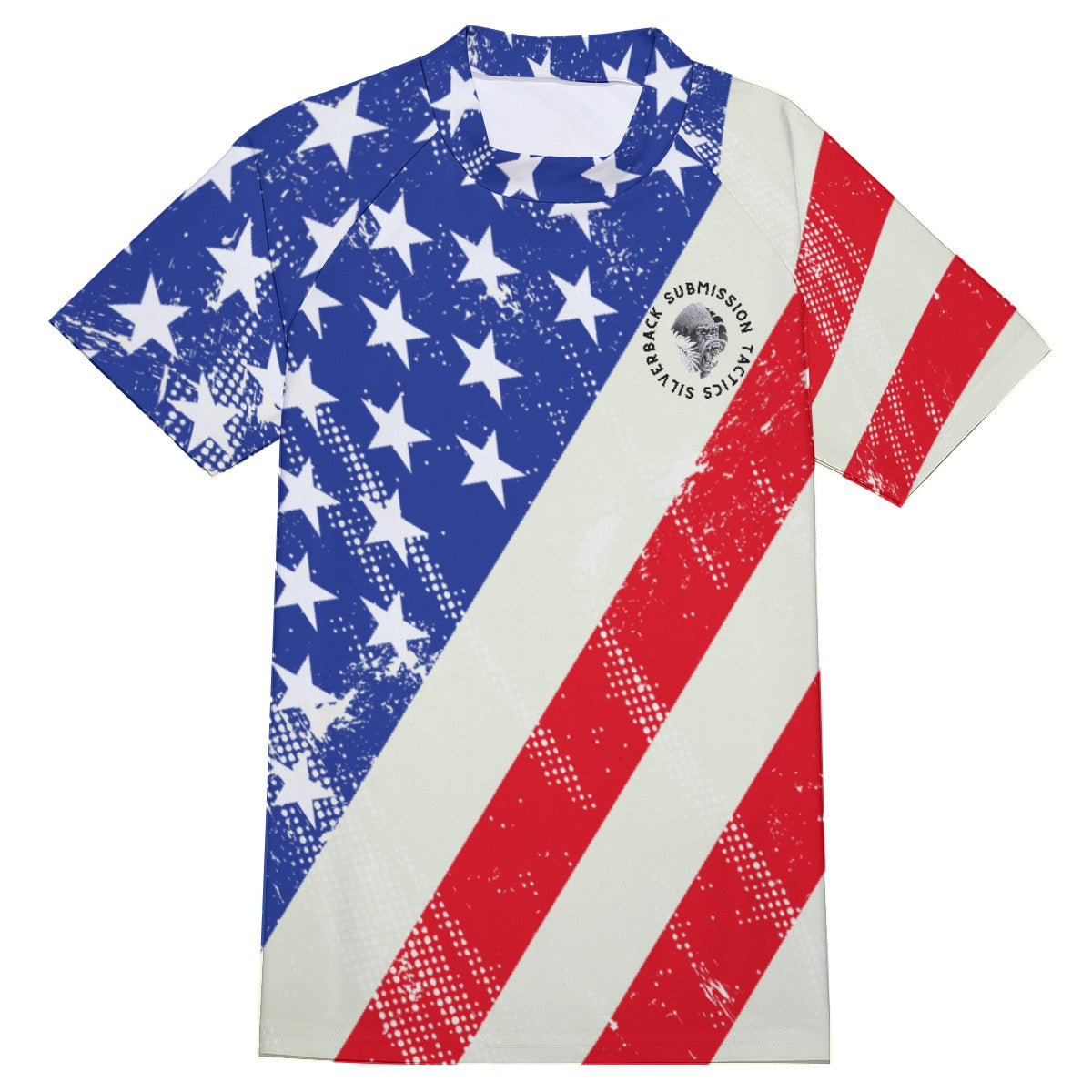 AMERICAN FLAG SHORT SLEEVE RASH GUARD(LOOSE FIT)