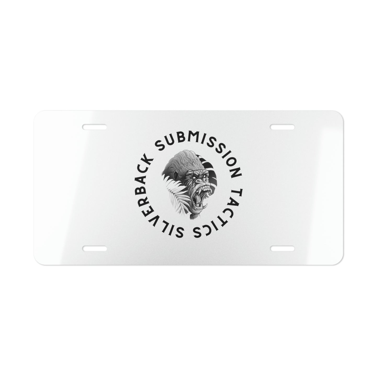 Silverback Submission Tactics Vanity Plate (White)